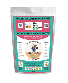 Goats Milk & Bone Broth Protein Max Blend* Stress, Gland, Joint & Immune Support* The Petz Kitchen  Broth