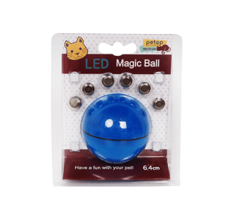 LED Laser Electronic Rolling Pet Cat Toy Ball with Bells, Feathers & Catnip