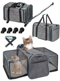 Pet Cart, Airline Approved Cat And Dog Carrier On Wheels, Expandable Rolling Pet Carrier, Dog And Cat Travel Camping