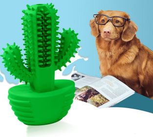 Cactus Shape Dog Toothbrush Stick - Natural Rubber Chew Toy