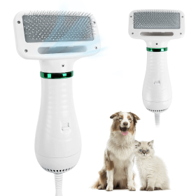 2-in-1 Pet Hair Dryer with Slicker Brush - Grooming Tool for Dogs and Cats