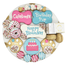 Happy Birthday Dog Treats Gift Box - Luxury Handmade Dog Macarons & Bones