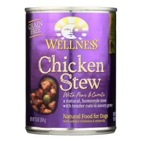 Wellness Chicken Stew Wet Dog Food with Peas & Carrots (12.5 oz, Case of 12)