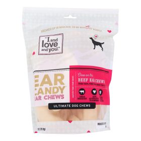 I and Love and You Dog Chews - Ear Candy - Beef Ear - 5 Count - Case of 6