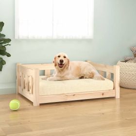 Solid Wood Pine Dog Bed - 29.7" x 21.9" x 11", Rustic Design