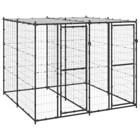 Outdoor Dog Kennel with Roof – Steel 52.1 ft² Secure and Weather-Resistant Play Area