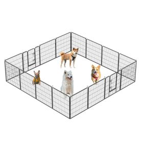 Dog Pens Outdoor (32" Height, 16 Panels) - Heavy-Duty Foldable Metal Playpen