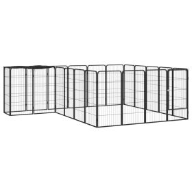 22-Panel Outdoor Dog Playpen with Roof – Heavy-Duty Steel (118.1" x 98.4" x 39.4")