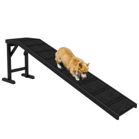 PawHut Dog Ramp for Bed with Non-Slip Carpet and Top Platform