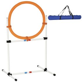 PawHut 2-in-1 Dog Agility Training Equipment – Tire Jump Ring & Hurdle Bar