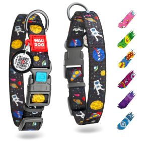 Adjustable Nylon Dog Collar with QR ID Tag for Large, Medium, and Small Dogs