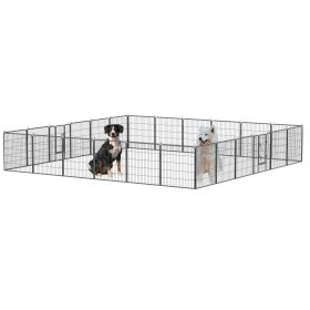 Dog Pens Outdoor 32" Foldable Playpen - Heavy-Duty Metal Exercise Fence (24 Panels)