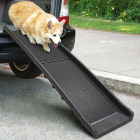 Portable Foldable Pet Ramp – Lightweight Climbing Ladder for Vehicles (Black)