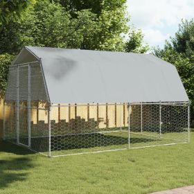 Galvanized Steel Dog Cage with Roof and Door – Durable Outdoor Kennel