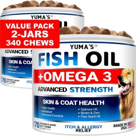 Yuma's Fish Oil + Omega 3 Supplement for Dogs - Skin & Coat Health