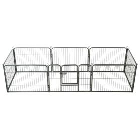 Dog Playpen 8 Panels Steel 31.5"x23.6" Black – Durable Indoor/Outdoor Pet Enclosure