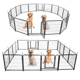 16-Panel Dog Playpen – Outdoor & Indoor Portable Dog Fence (24” Height, 2 Doors)