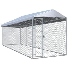 Outdoor Dog Kennel with Roof (299"x75.6"x88.6")