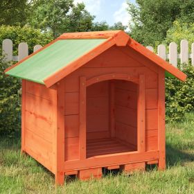 Solid Pine Wood Dog Kennel with Water-Resistant Roof