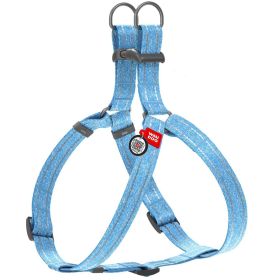 Eco-Friendly Reflective Cotton Dog Harness for Medium and Large Dogs (L Size: 27-35 inches, Blue)