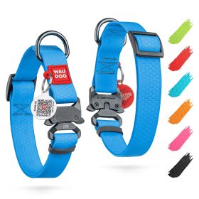 Waterproof Adjustable Dog Collar with Durable Metal Clasp – Blue (9-14 Inch Neck)