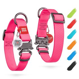 Waterproof Dog Collar - Adjustable for Large, Medium, and Small Dogs, Heavy Duty with Metal Clasp, Pink (10-16" Neck)