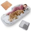 Large Foldable Human-Sized Dog Bed with Pillow & Blanket