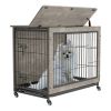 23-Inch Heavy-Duty Gray Dog Crate Furniture