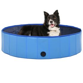 Foldable Dog Swimming Pool - Blue PVC (47.2" x 11.8") – Durable & Anti-Slip