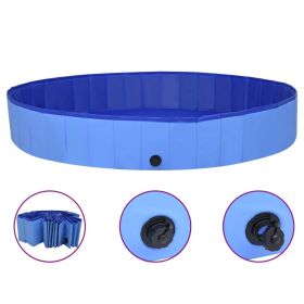 Foldable Dog Swimming Pool (Blue, 78.7"x11.8") – Durable PVC Pet Pool for Indoor & Outdoor Use