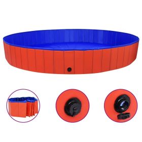 Foldable Dog Swimming Pool (Red, 118.1"x15.7")