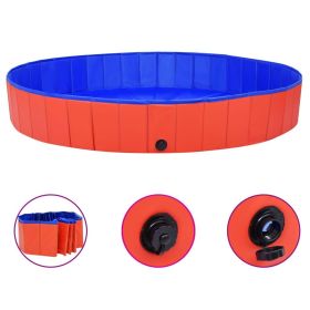 Foldable Dog Swimming Pool – Red PVC (78.7"x11.8")