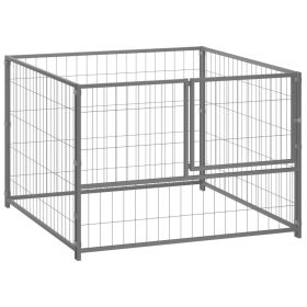 Outdoor Steel Dog Kennel – Secure & Spacious Pet Enclosure (39.4" x 39.4" x 27.6")