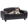 Brown Faux Leather Dog Sofa - 31.5"x19.7"x15.7", Stylish Pet Couch