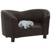 Brown Dog Sofa - Faux Leather (26.4"x16.1"x15.4")