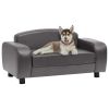 Gray Faux Leather Dog Sofa - 31.5"x19.7"x15.7"