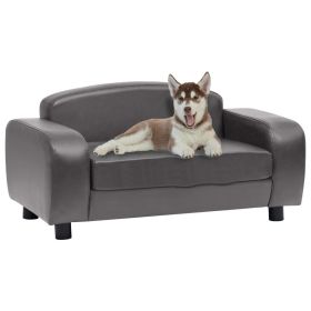 Gray Faux Leather Dog Sofa - 31.5"x19.7"x15.7"