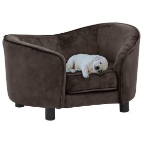 Brown Plush Dog Sofa (27.2"x19.3"x15.7")