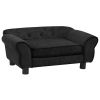 Black Plush Dog Sofa - 28.3"x17.7"x11.8" Cozy Pet Couch