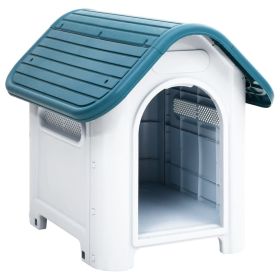 Durable Dog House with Ventilation & Raised Floor (Blue, 23.2"x29.5"x26")