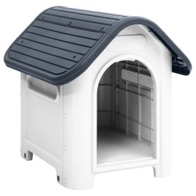 Durable Dog House with Ventilation & UV-Resistant Roof (Gray, 23.2"x29.5"x26")