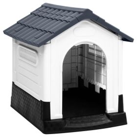 Durable Dog House with Ventilation & UV-Resistant Roof (Gray, 22.4"x26.8"x26")