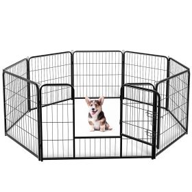 Dog Playpen Indoor with Door - 8 Panel 32-Inch Tall Fence for Small Pets