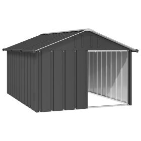 Galvanized Steel Dog House with Weatherproof Roof (Anthracite, 45.9" x 60.2" x 32.1")