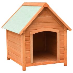 Dog House Solid Pine & Fir Wood - Weatherproof Outdoor Kennel (28.3"x33.5"x32.3")