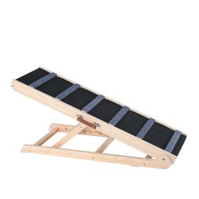 Adjustable Pine Wood Dog Ramp with Non-Slip Surface – 6 Heights