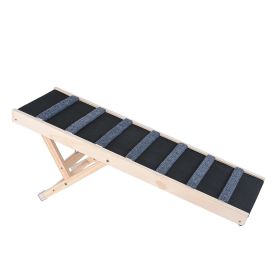 Adjustable Wooden Pet Ramp with Non-Slip Surface for Dogs & Cats