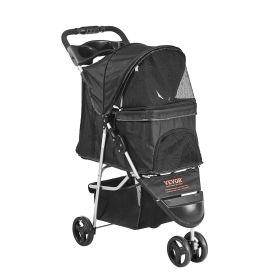 VEVOR Pet Stroller (3 Wheels with Brakes, 35 lbs Capacity)