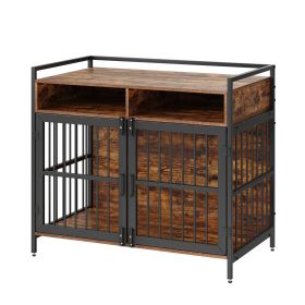 VEVOR Furniture Style Dog Crate with Storage (41 Inch, Large Breed, Double Doors)