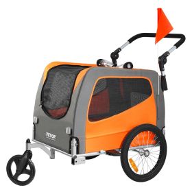 VEVOR Dog Bike Trailer (Supports up to 66 lbs) - 2-in-1 Pet Stroller Cart Bicycle Carrier